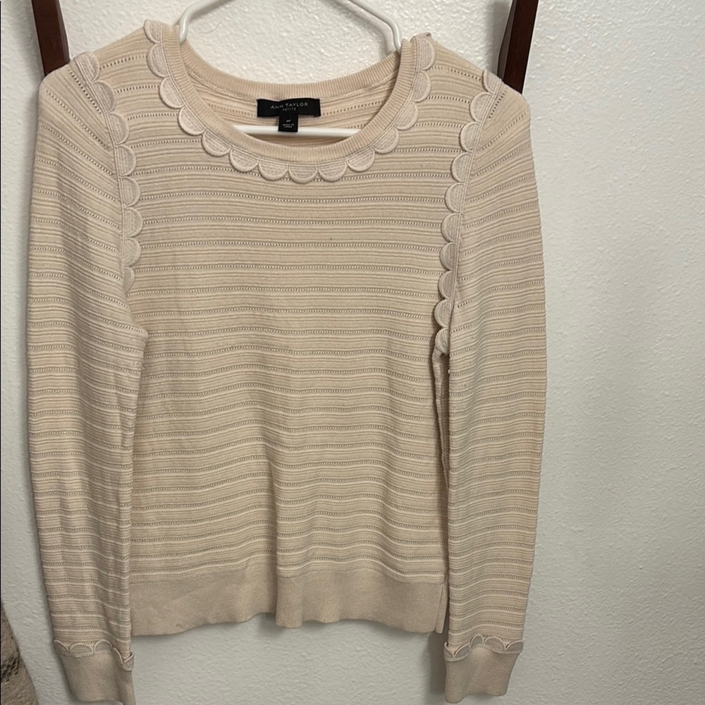 Ann Taylor Loft Beige Knit Sweater